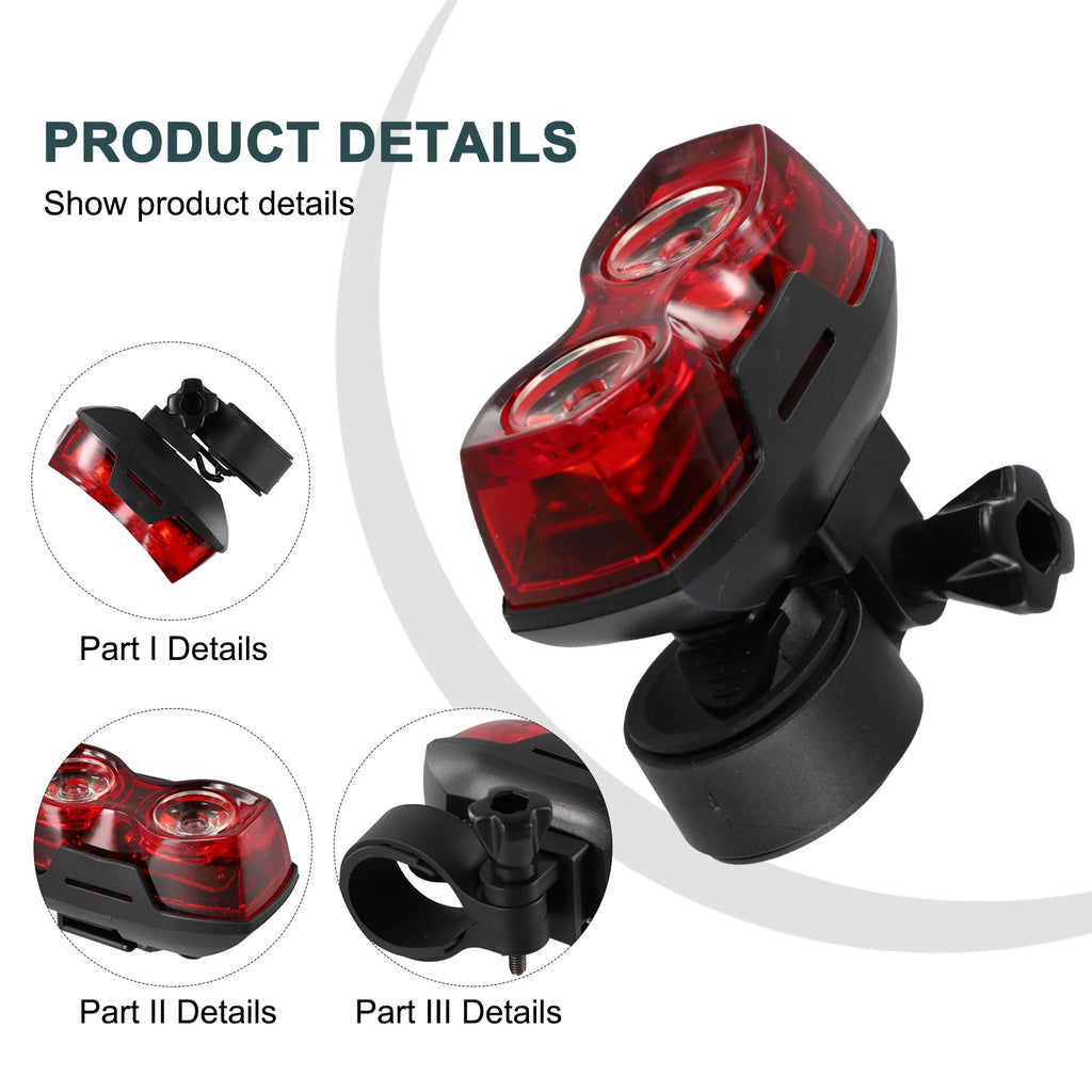 Bicycle Rear Light AAA Batteries High Visibility Red Light Tail Light Horizontal Or Vertical MTB Road Bike Lamp Accessory Oasis Select