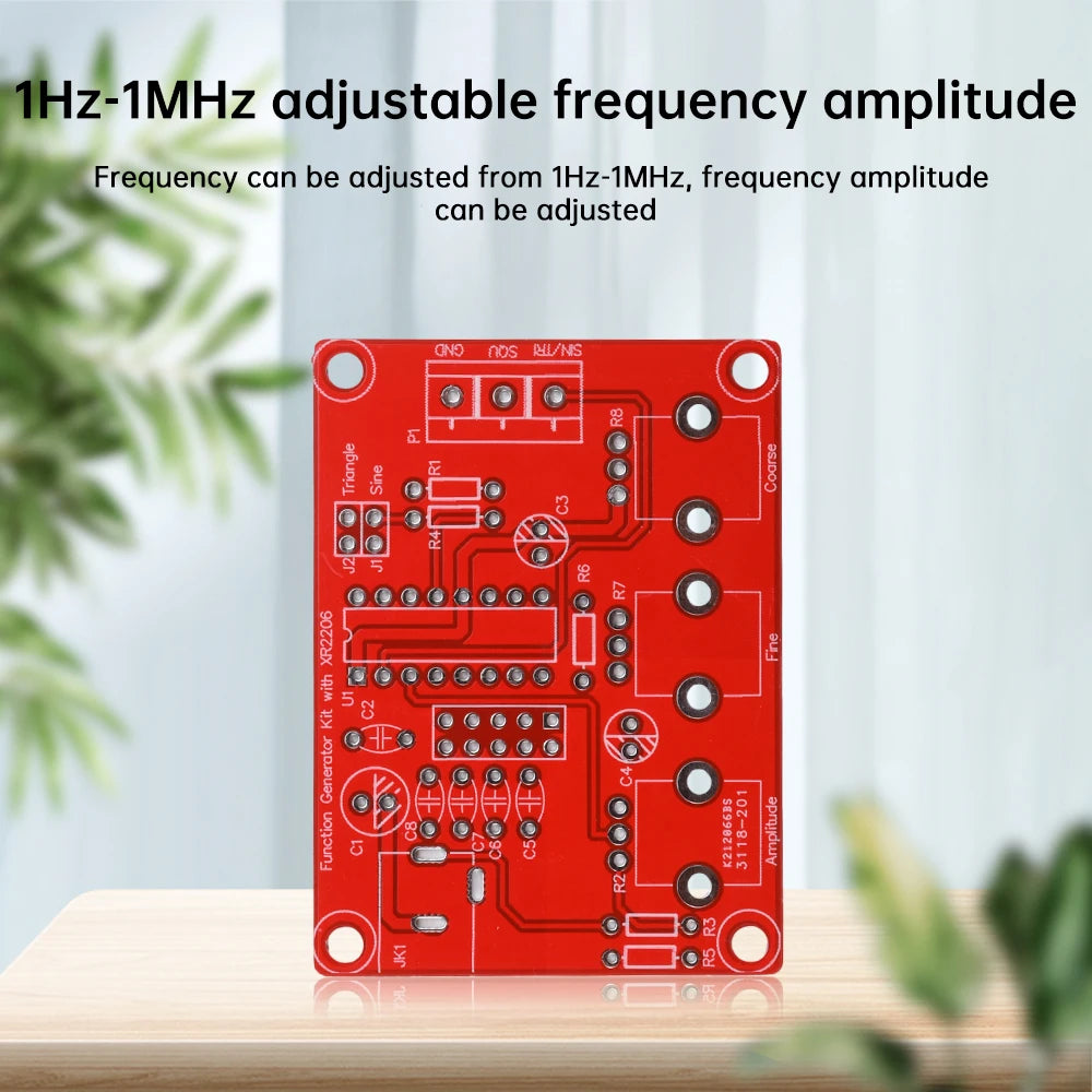 XR2206 High Precision Signal Generator DIY Kit Sine Triangle Square Waves 1Hz 1MHz Frequency Range Adjustable Frequency Oasis Select