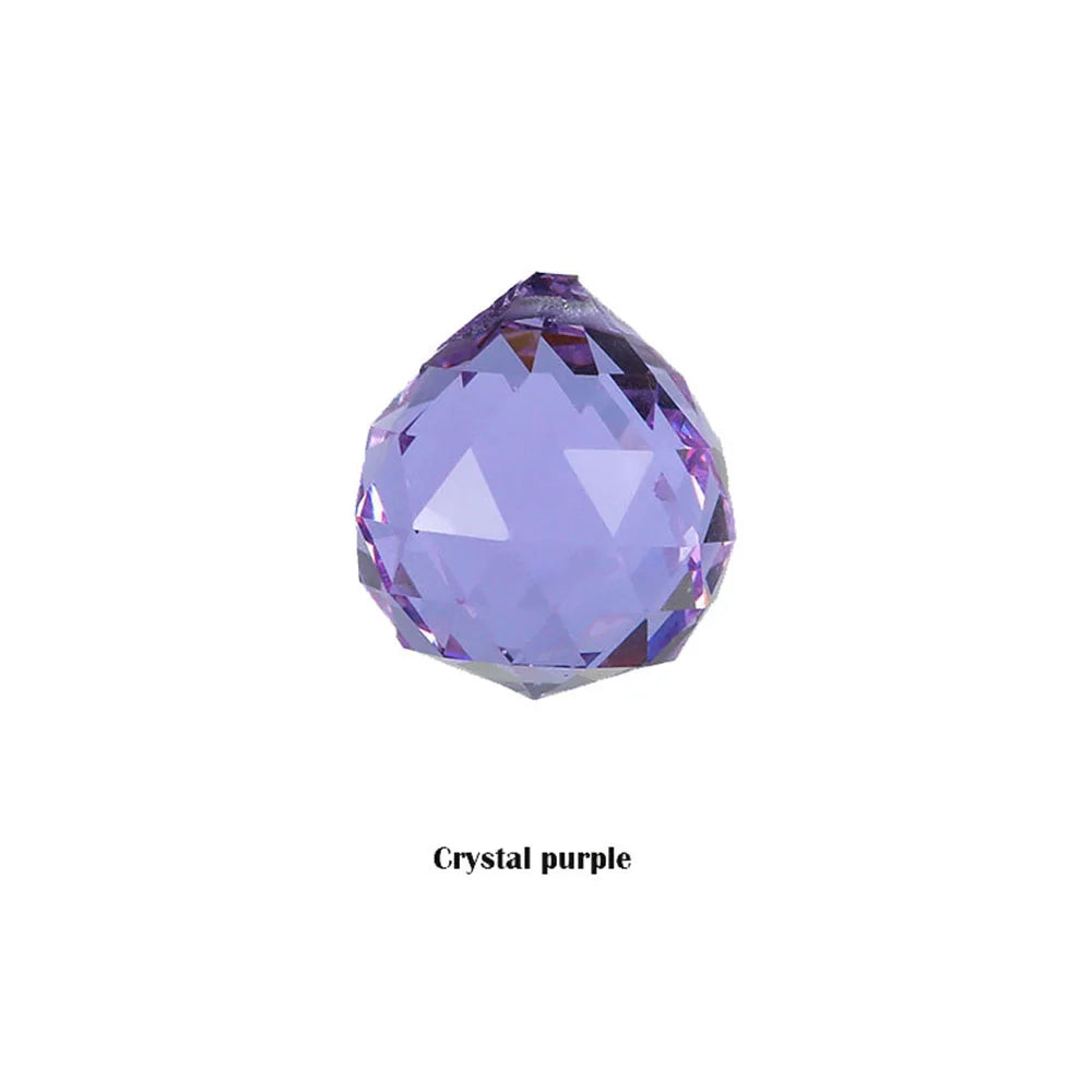 Hanging Ball Sun Catcher Clear Crystal Feng Shui Lamp Ball Prism Rainbow Wedding Decor Home Wedding Party Decoration Ornament Oasis Select Crystal purple-null China