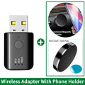 Bluetooth 5.4 FM Transmitter With Mic Handsfree Call USB Wireless Adapter Lossless Stereo Music Audio Receiver For Car FM Radio Oasis Select With Phone Holder