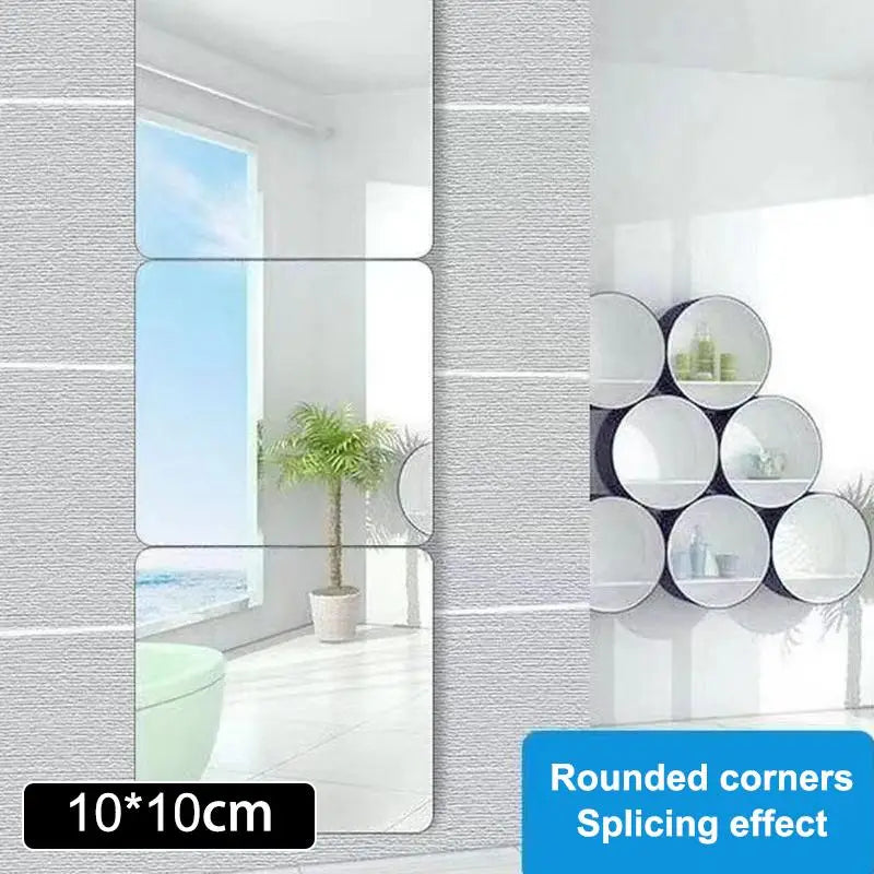 Square Acrylic Mirror Wall Sticker – DIY Mosaic Tile Decal