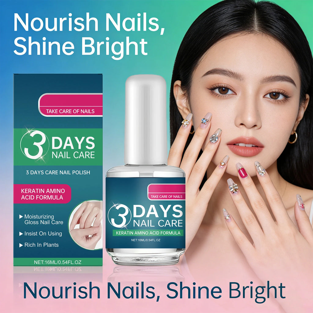 3 Days Nail Care Polish for Soft Thin Breaking Nails Improve Nail Yelllowing Thickening Gentle Repair Restore Gloss Nail Care Oasis Select