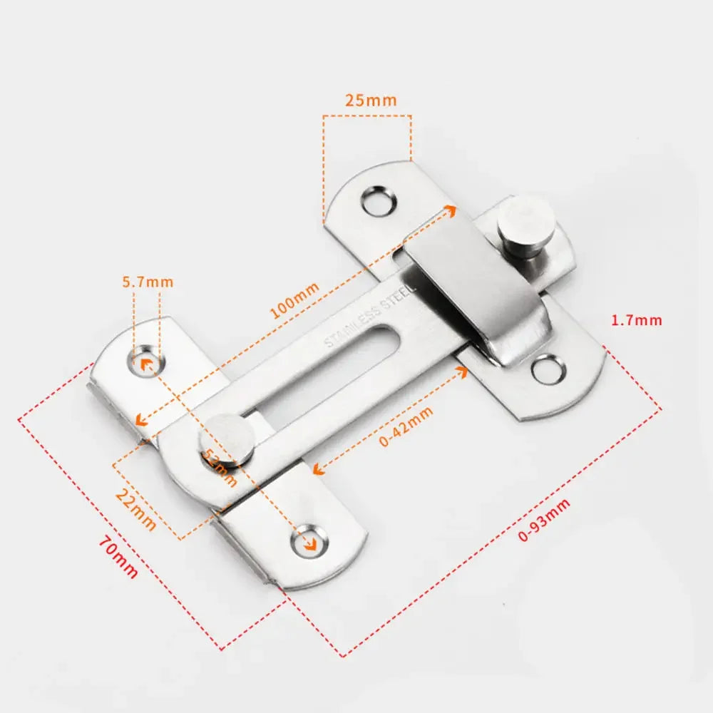 Gate Latch Sliding Barn Door Latch For Locking Matte Black Stainless Steel Gate Latches Flip Latch Safety Door Bolt Latch Lock Oasis Select Silver-L
