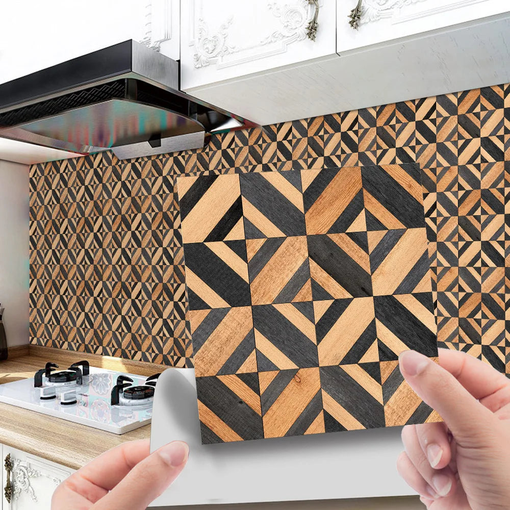 Imitation wood grain texture tiles pasted antique self-adhesive tiles pasted retro wall stickers can be removed Oasis Select WDT015 15cm x 15cm 20pcs