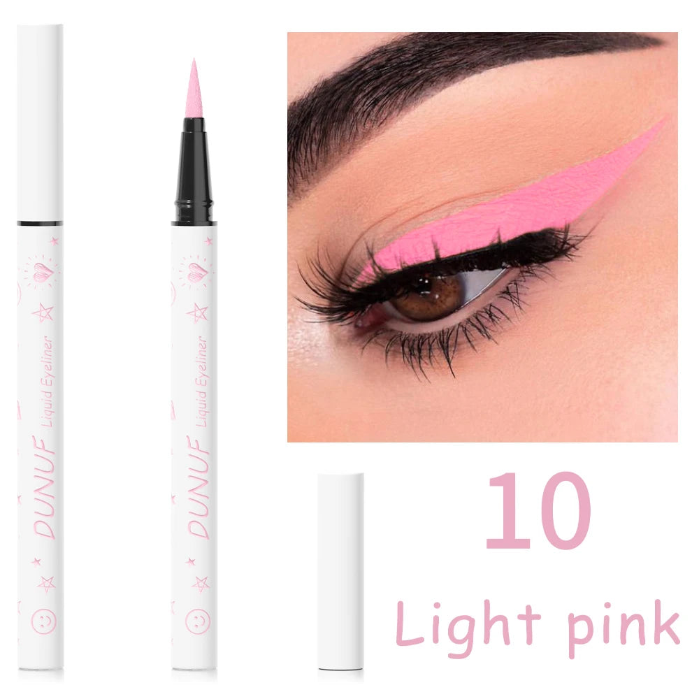 DUNUF 1 Pcs Long Lasting Eyeliner Ultra-fine Smooth Quick Dry Liquid Eyeliner Waterproof, Sweat-resistant and Beginner Friendly Oasis Select 10 Full Size