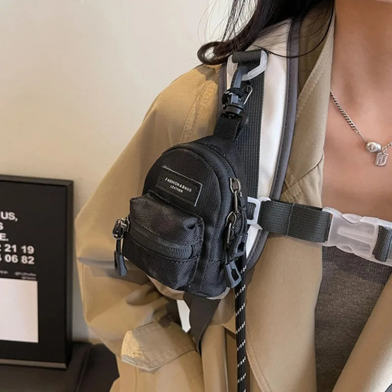 Mini Lipstick Earphones Small Bag Storage Pendant Niche Design Fabric Single Shoulder Crossbody Keychain Oasis Select