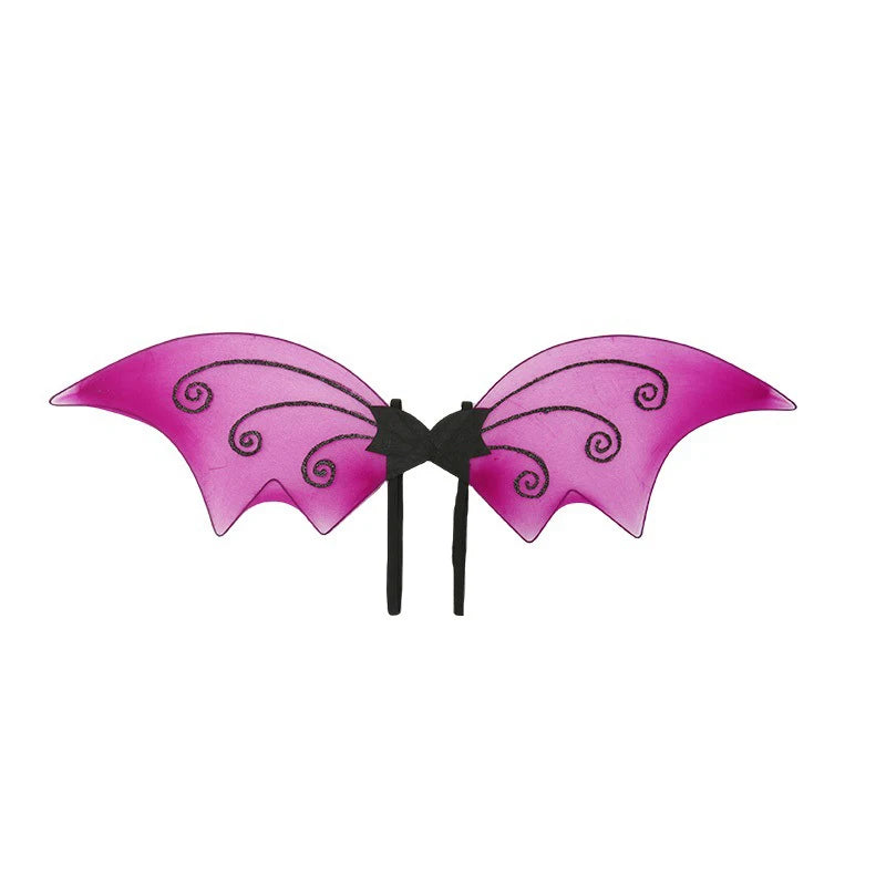 Halloween Kids Holiday Show Costumes Bat Wings Props Black Bat Wings Lightweight Black Mesh Halloween Costume Wings Oasis Select Rose red