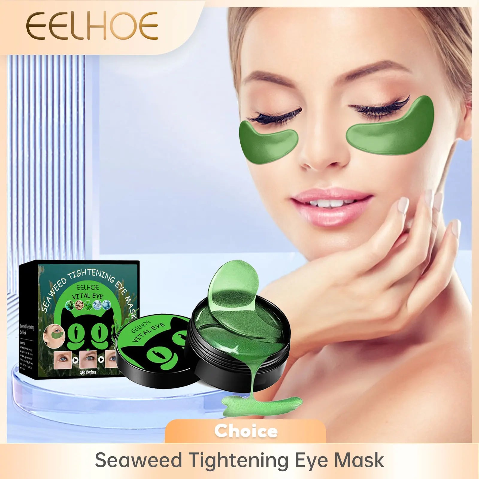 Eelhoe Seaweed Collagen Eye Patches – Dark Circles & Bags Collagen Eye Patches Oasis Select