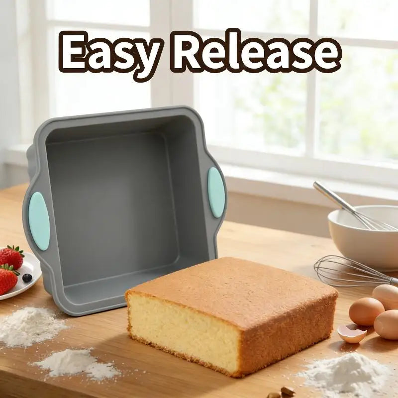 1PC Silicone Round Cake Tray Non-Stick Silicone Baking Tray Set Food Grade Cake Mold With Metal Reinforced Frame For Oven Baking Oasis Select