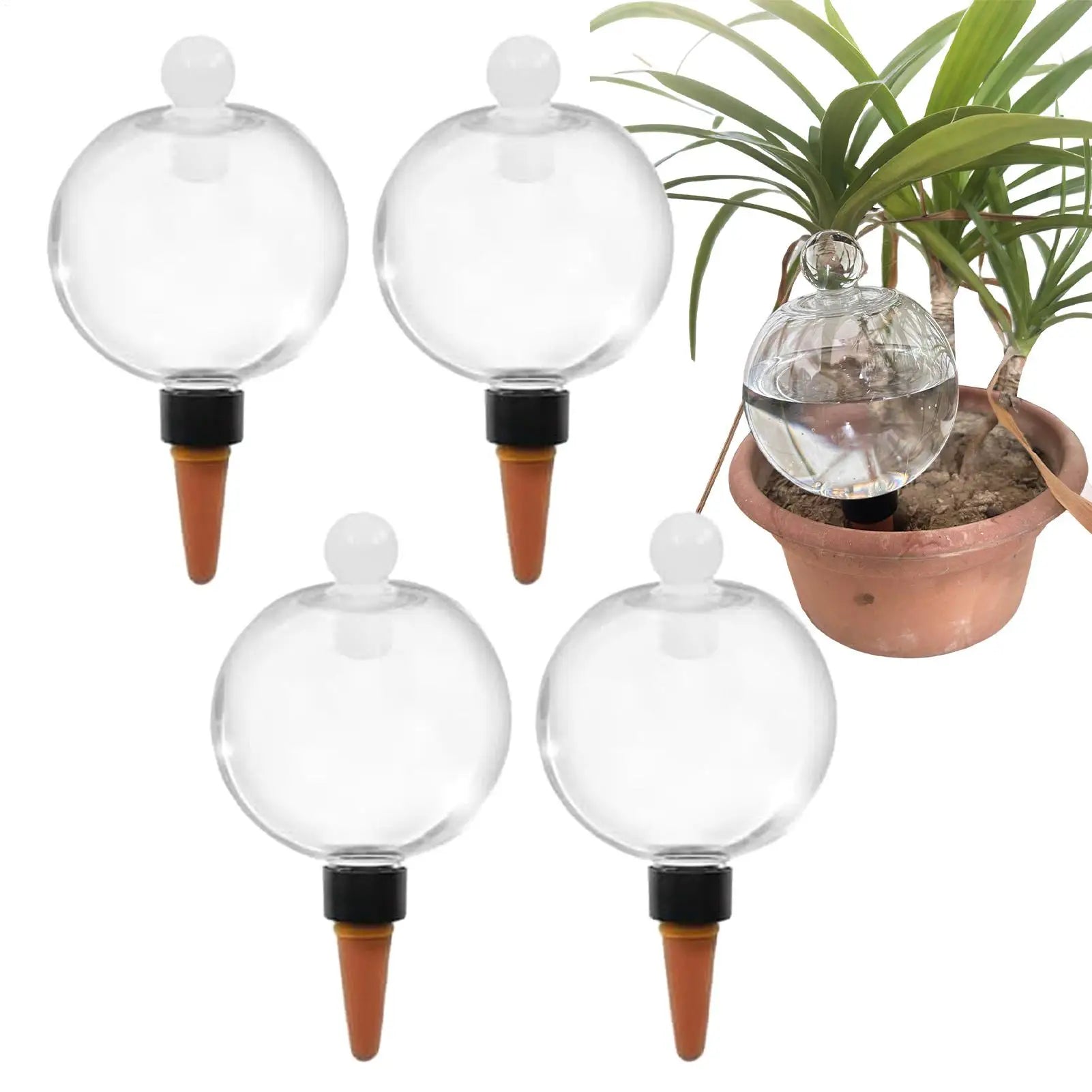 4Pcs Plastic Automatic Plant Watering Bulbs 500ml Globes Shape Self Watering Device Drip Irrigation System for Potted Plants Oasis Select