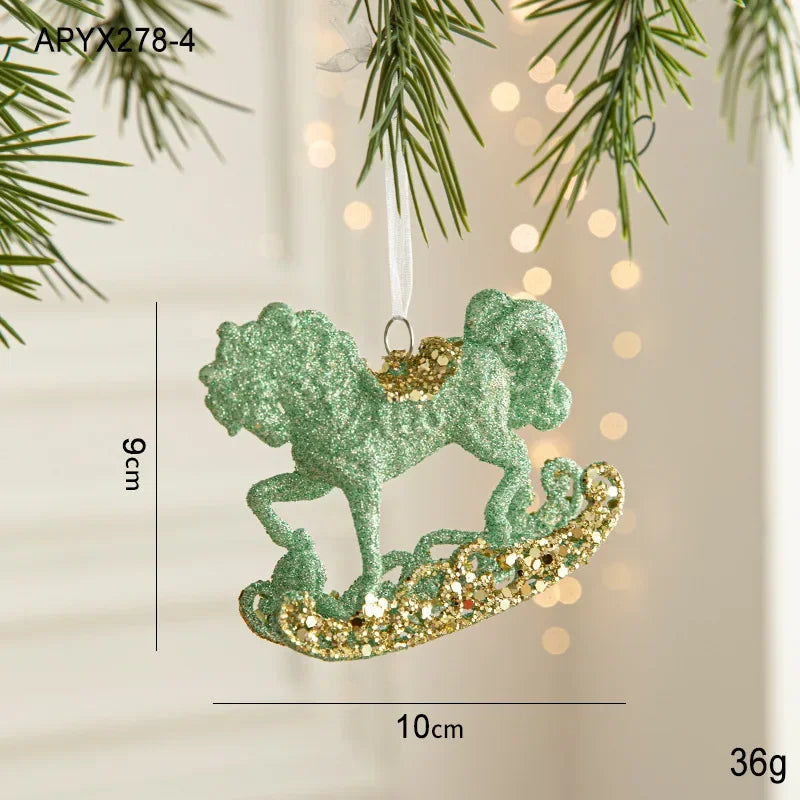 Christmas Painted Green Cone Balls Hanging Pendants Merry Christmas Tree Decoration for Home Xmas Ornament Gift Navidad Oasis Select Trojan horse