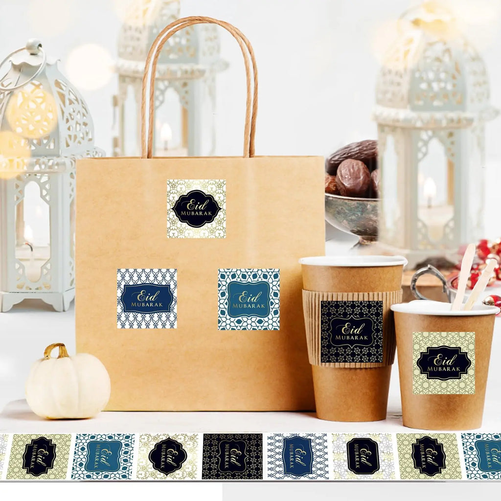 500PCS Eid Mubarak Stickers – Ramadan Self-Adhesive Labels