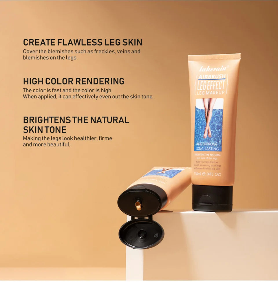 118mlLeg Makeup Concealer Cream, Moisturizing Lightweight Skin Brightener, Even Tone Leg Body Cosmetics Oasis Select