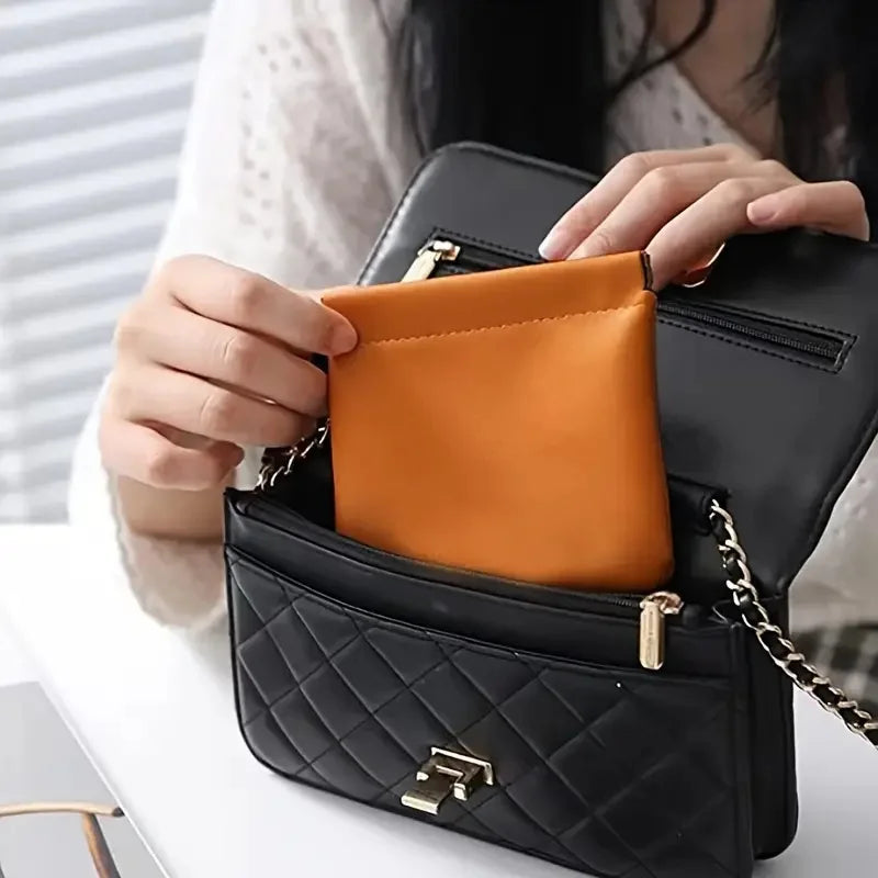 2pcs Fashion Simple Lipstick Makeup Bag Portable Mini Jewelry Handbag Travel PU Key Small Bags Women Girls Oasis Select
