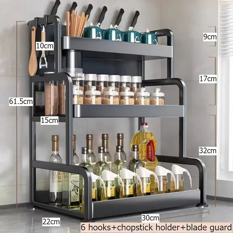 Multi-functional Household cutting board seasoning storage rack multi-layer knife holder chopstick cage kitchen countertop rack Oasis Select 3rd floor 30 2