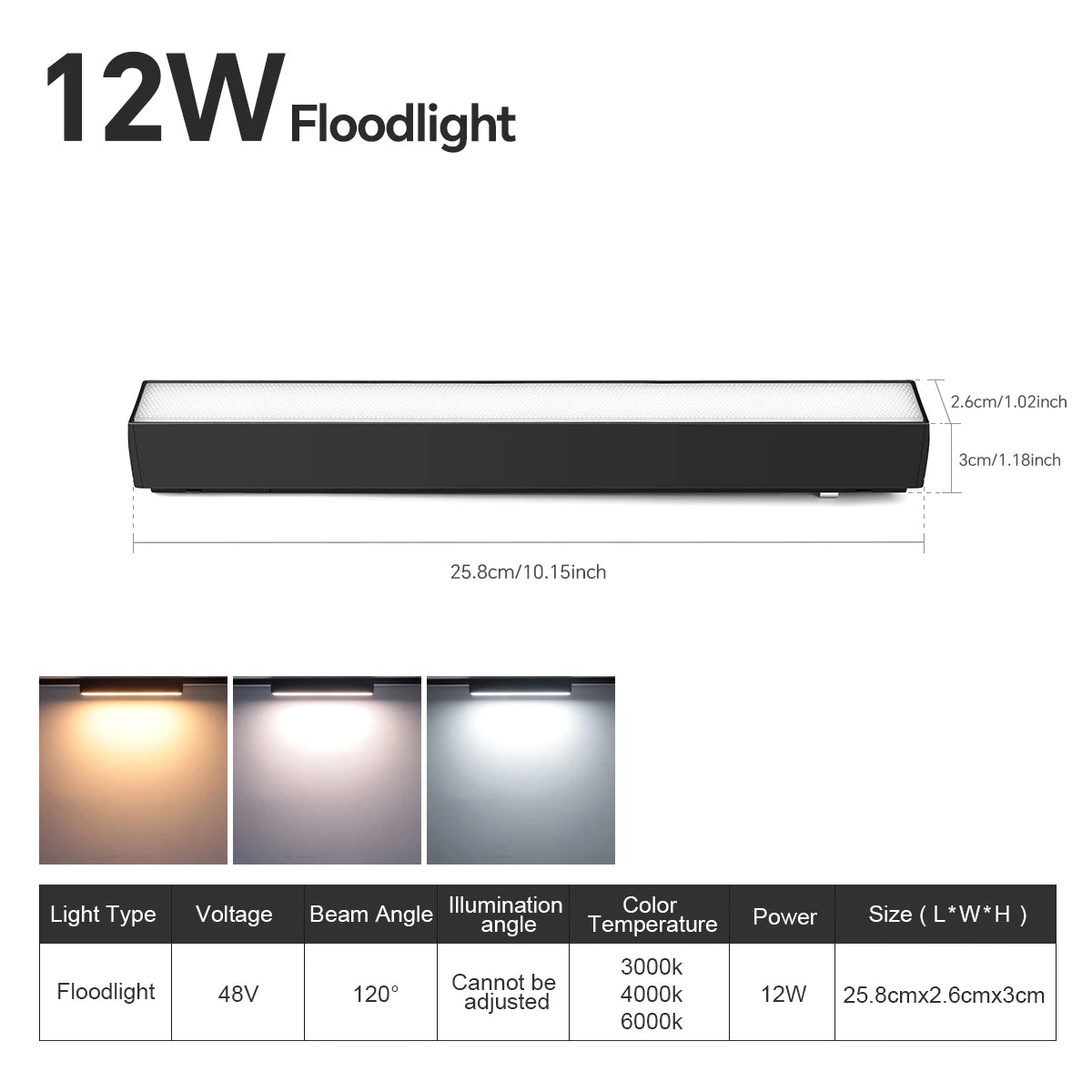 LED Magnetic Track Light Rail Spotlight Lamp Dimmable Ultra Thin Indoor Surface Mounted Lighting Wall Celing Light Rail-8mm Oasis Select 12W LED Floodlight