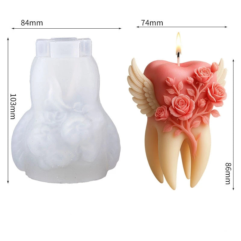 Thai Mother and Child Elephant Scented Candle Silicone Mold DIY Handmade Southeast Asian Style Ornament Silicone Mold Home Decor Oasis Select Angel Tooth Rose