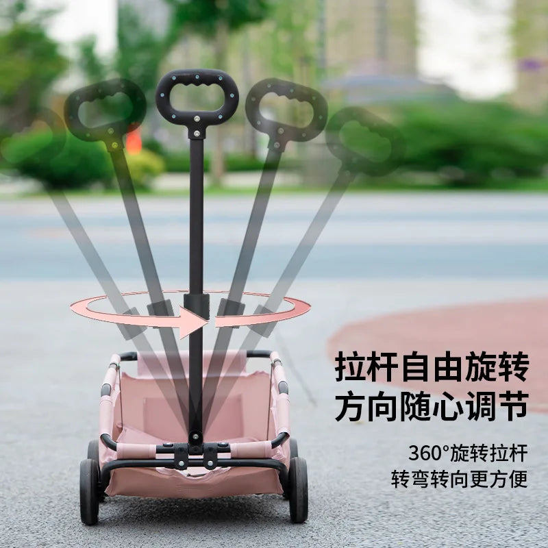 Small Pet Cart Dog Cat Teddy for Trips Pet Dog Cart Lightweight Folding Shopping Cart Dog Stroller Oasis Select