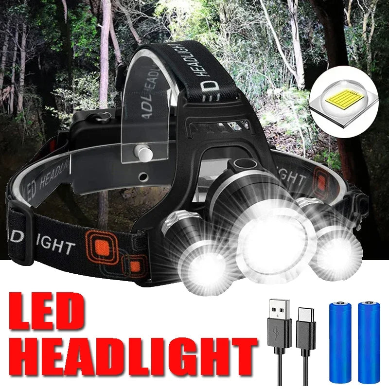 KDULIT LED Headlamp | 18650 Rechargeable, IPX4 Waterproof