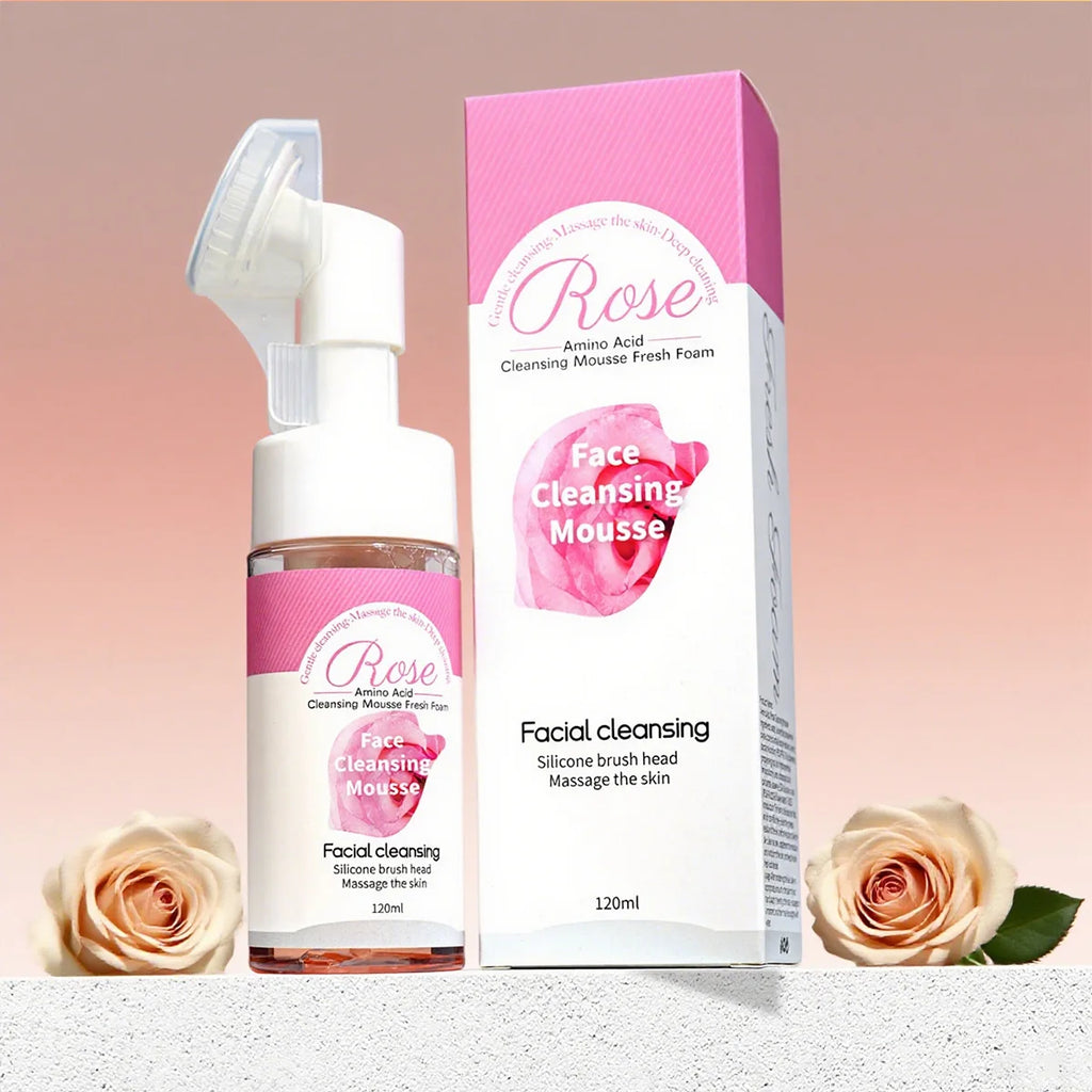 Rose Essential Oil Skincare and Cleansing Mousse, Deeply Cleanses, Controls Oil, Nourishes the Skin, Refreshing, Gentle Not Tightening Oasis Select