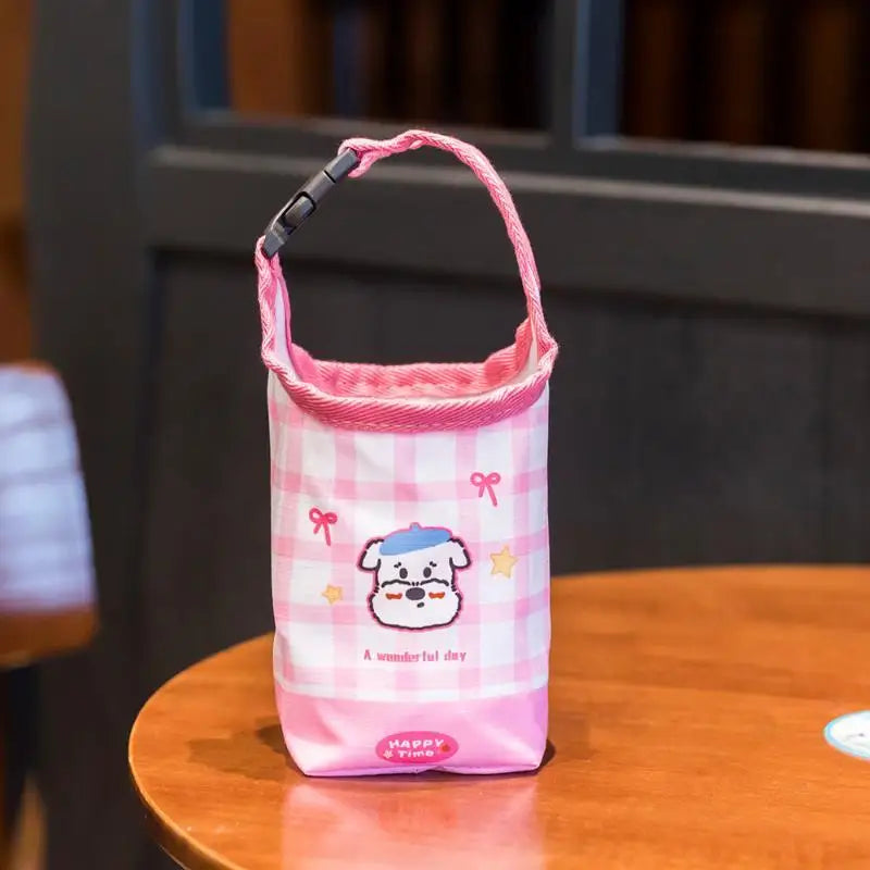 Cartoon Water Bottle Carrier Bag Adjustable Buckle Baby Stroller Bottle Cup Holder Universal Daily Use School Outdoor Trips Oasis Select A4