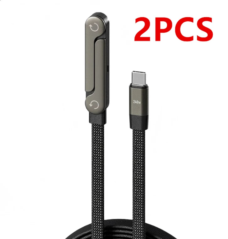 240W Fast Charging Foldable Bracket Data Cable PD Data Wire Foldable Phone Tablet Stand Type-C to Type-C /PD to Type-C Holder Oasis Select 2PCS 240W Type C