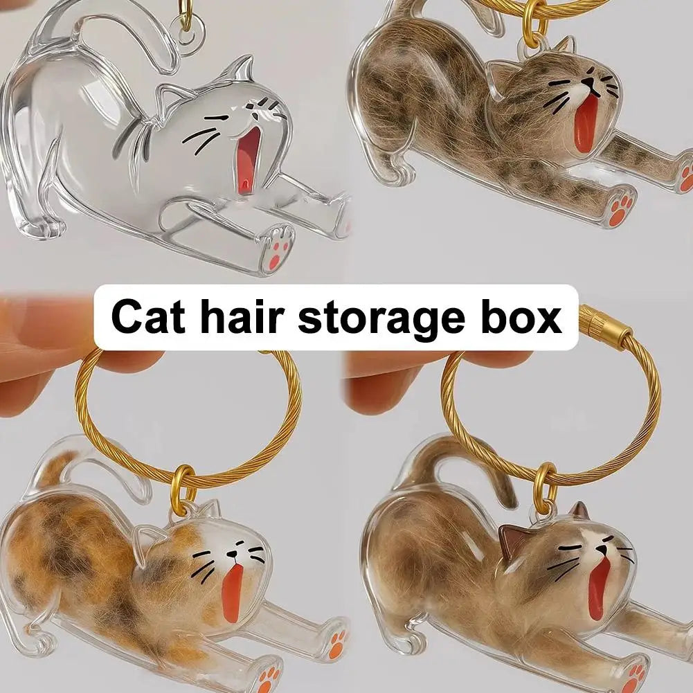 Transparent Cat Keychain Charm – Pet Hair Keepsake Storage Pet Keepsake Charm Oasis Select