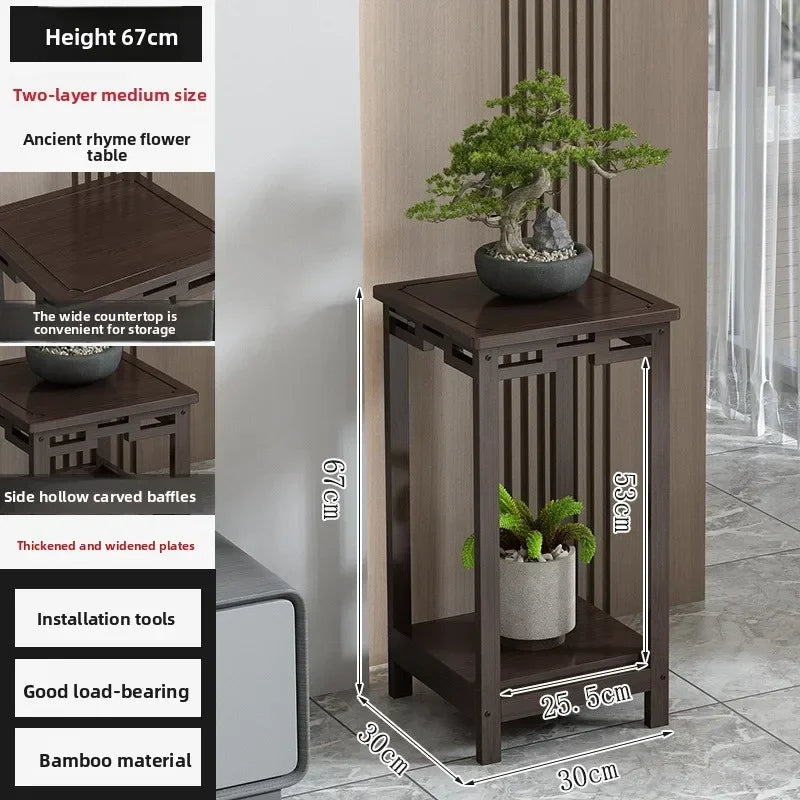 Multi-functional Floor-to-ceiling retro flower table Multi-layer flower pot rack Oasis Select Double Layer B