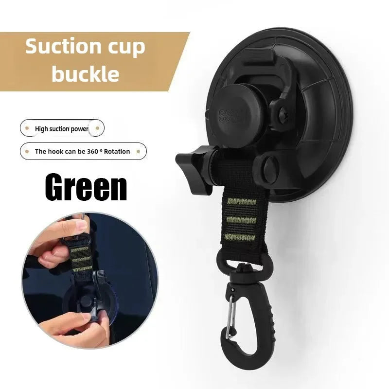 Outdoor Camping Car Tent Suction Cup Buckle Portable Suction Cup Hook Tent Hook Sun Protection Rain Cover Car Window Suction Cup Oasis Select 1pcs-green