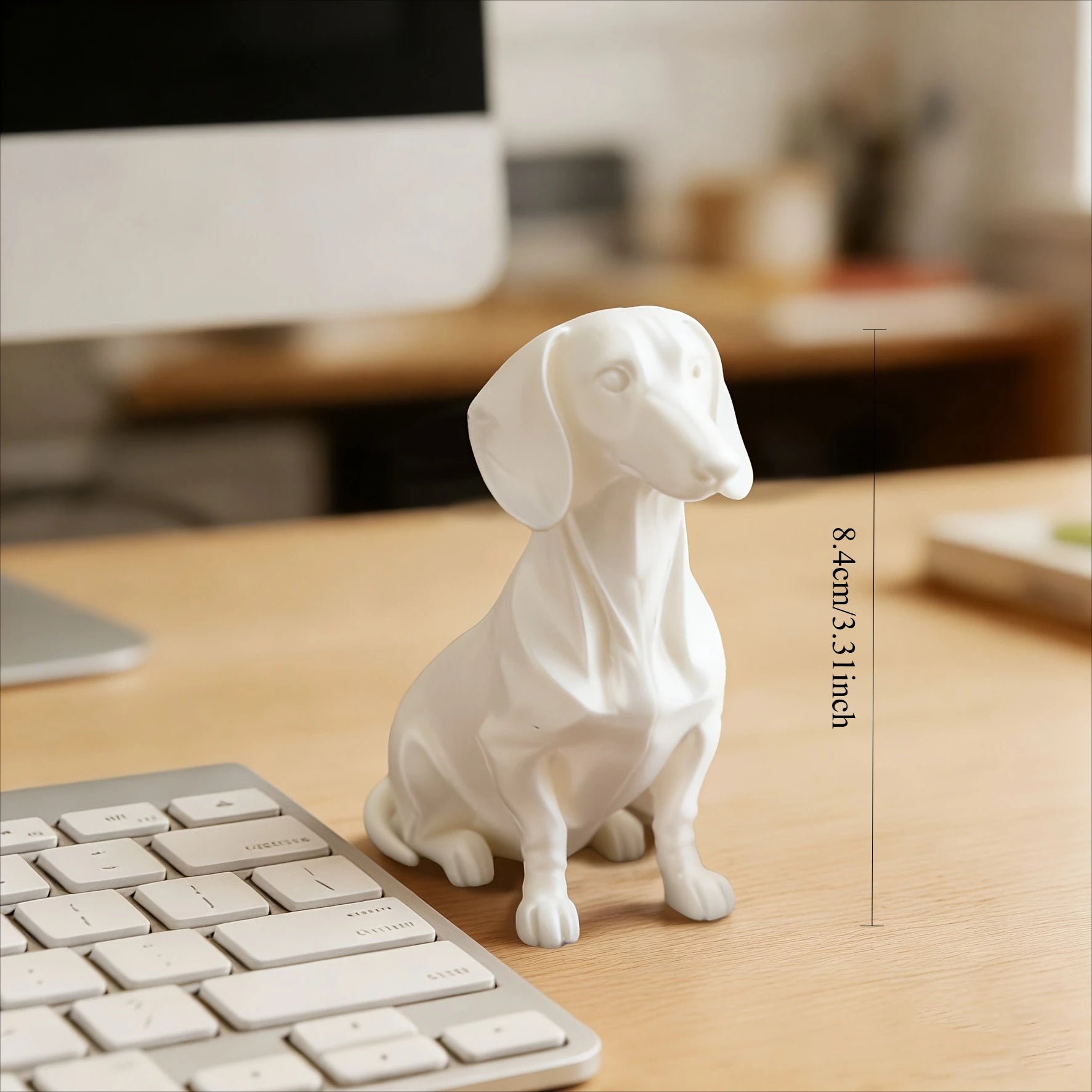 Sitting Dachshund Figurine cute Short-Leg Dog Statue Ornament for DIY customize Pet Lover Gift Modern Aesthetic Room Decor gifts Oasis Select Dachshund White
