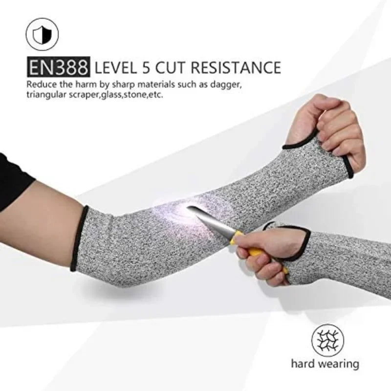 Breathable Cut Level 5 Arm Sleeves HPPE Fiber Anti-Puncture Bracers Heat Resistant for Construction Protective Gear Set Oasis Select