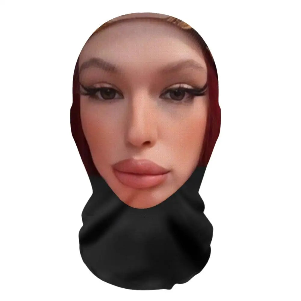 2025 New 3D Printed Mask Funny Mesh Mask Full Face Headwear Elastic Mesh Cosplay Headwear Balaclava Hood Hat Headgear Oasis Select K