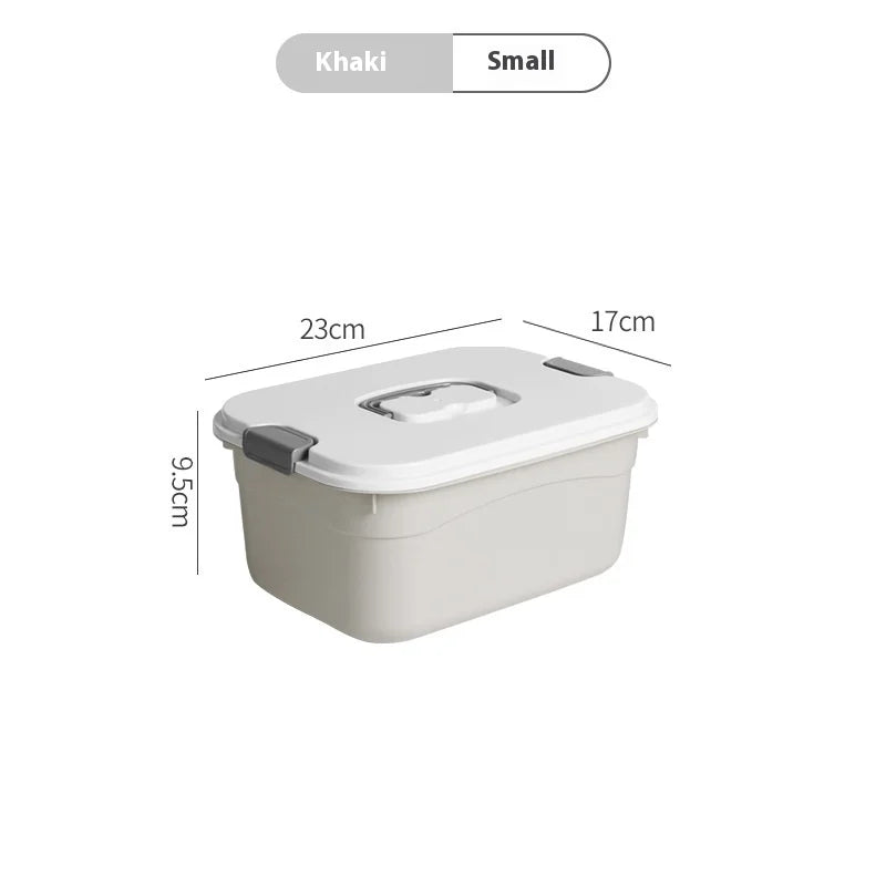 Large 60L Foldable Plastic Storage Bin with Lid & Handles Foldable Storage Bin Oasis Select Khaki S