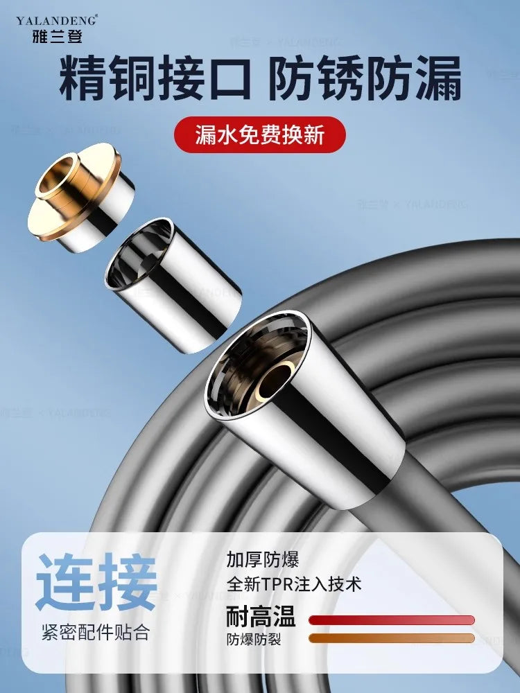 New 1pcs 1.5/2/3M Silicone Flexible Hose Bathroom Shower Tube Extension Tube Water Pipe Draw Tube Bathroom Accessories Oasis Select