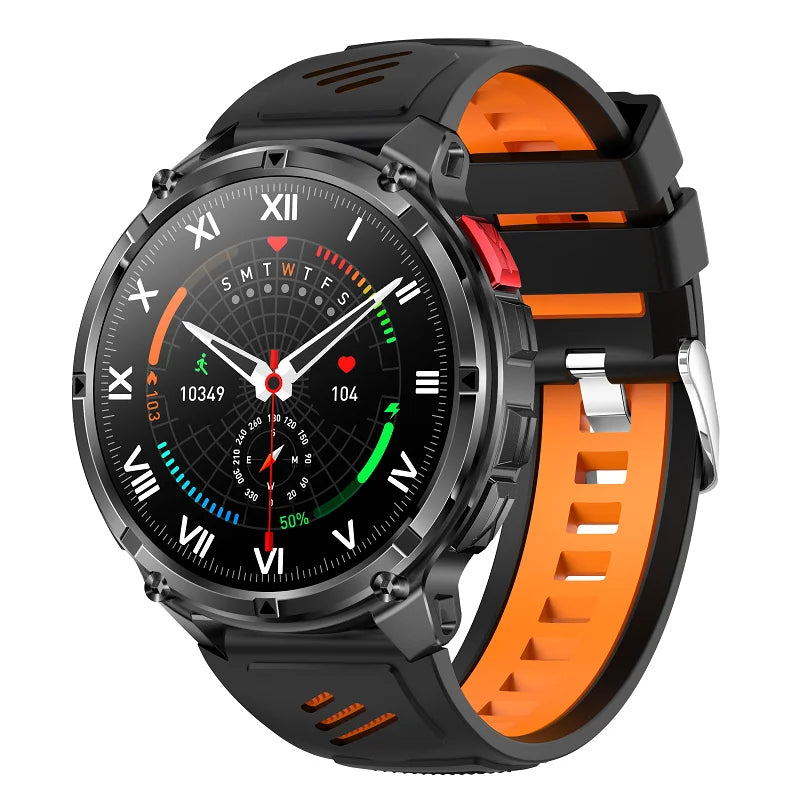 Smartwatch 1.7-inch 1100mAh Battery Outdoor Smart Watch Men Women LED Flashlight BT Call Sport Compass Health Monitor Waterproof Oasis Select BKBOS