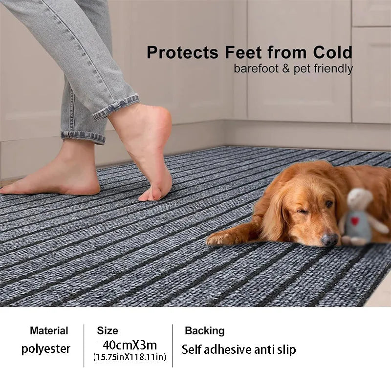 Self-adhesive Rug Roll Removable Non-slip Rug Mat Suitable for Hardwood Floors Non-slip Rug Protector Cuttable Machine Washable. Oasis Select