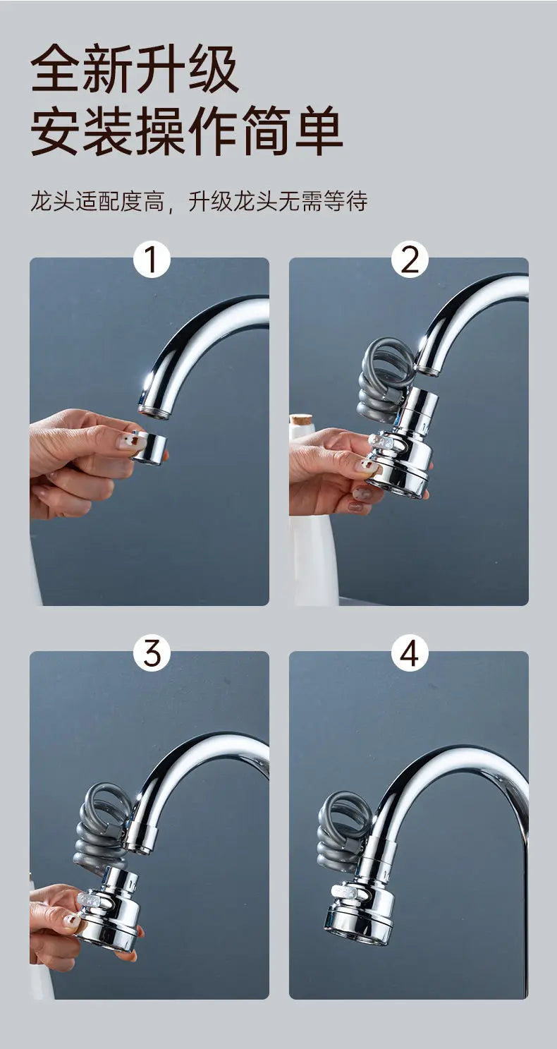 New 3 Modes Sink Faucet 360 Degree Rotation Filter Extension Tube Shower Water Saving Tap Universal Kitchen Gadgets Accessories Oasis Select
