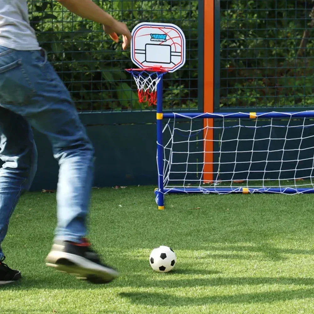 Detachable Toddlers Football Goal Soccer Door Gate Post Set Football Goal Fun Games Toys with Basketball Stand Football Goal Oasis Select