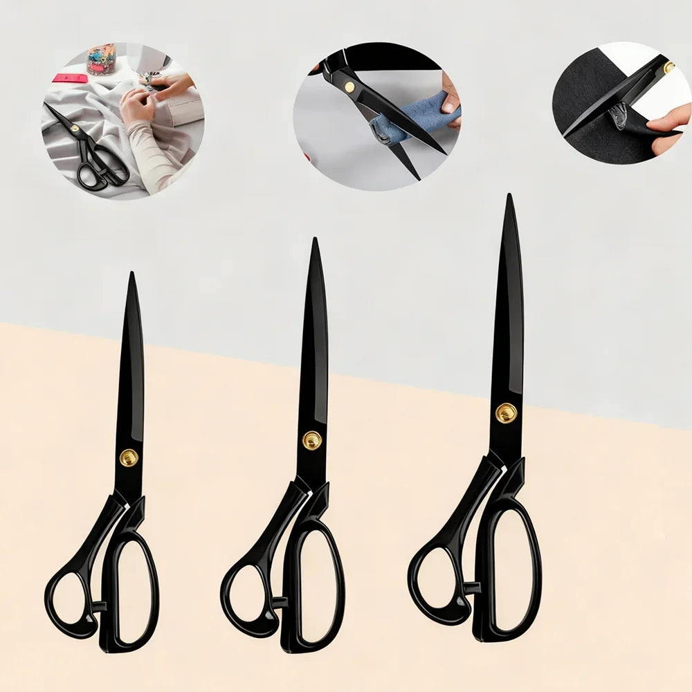 8 Inch Black Blade Tailor Scissors with Sheath, Professional Fabric Sewing Shears for Cloth Leather Cutting Oasis Select
