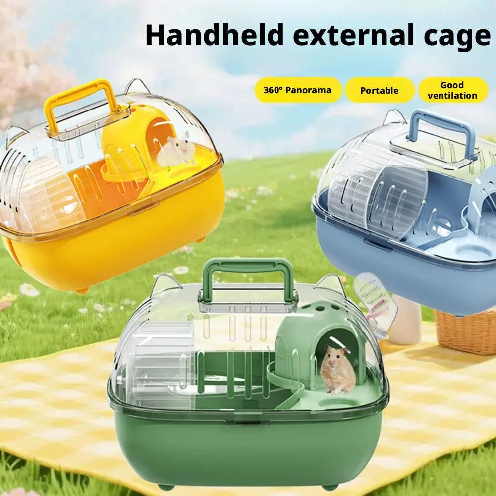 Transparent Hamster Carry Cage – Portable Small Pet Carrier