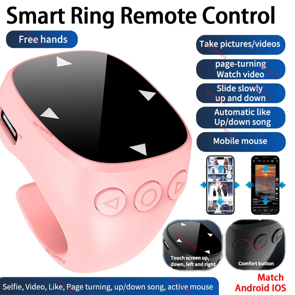 Bluetooth Finger Ring Remote – Page Turner, Selfie & Media