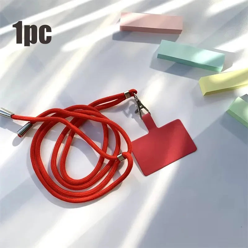 1/4pcs Crossbody Lanyard Necklace Strap Universal Mobile Phone Lanyard Long Adjustment Phone With Clip Safety Anti-Lost Lanyard Oasis Select 1pc red