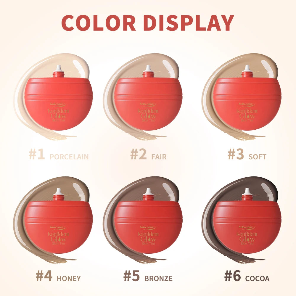 Long-Lasting Buildable Coverage Glow Skin Tint Foundation 6 Colors Natural Look Radiant Finish Beauty Makeup Cosmetic Foundation Oasis Select