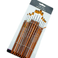 12Pcs Flat Paint Brushes for Acrylic Painting, Synthetic Paint Brushes with Wooden Handle Art Painters for Acrylic, Watercolor, Oasis Select 12 Brown Flat