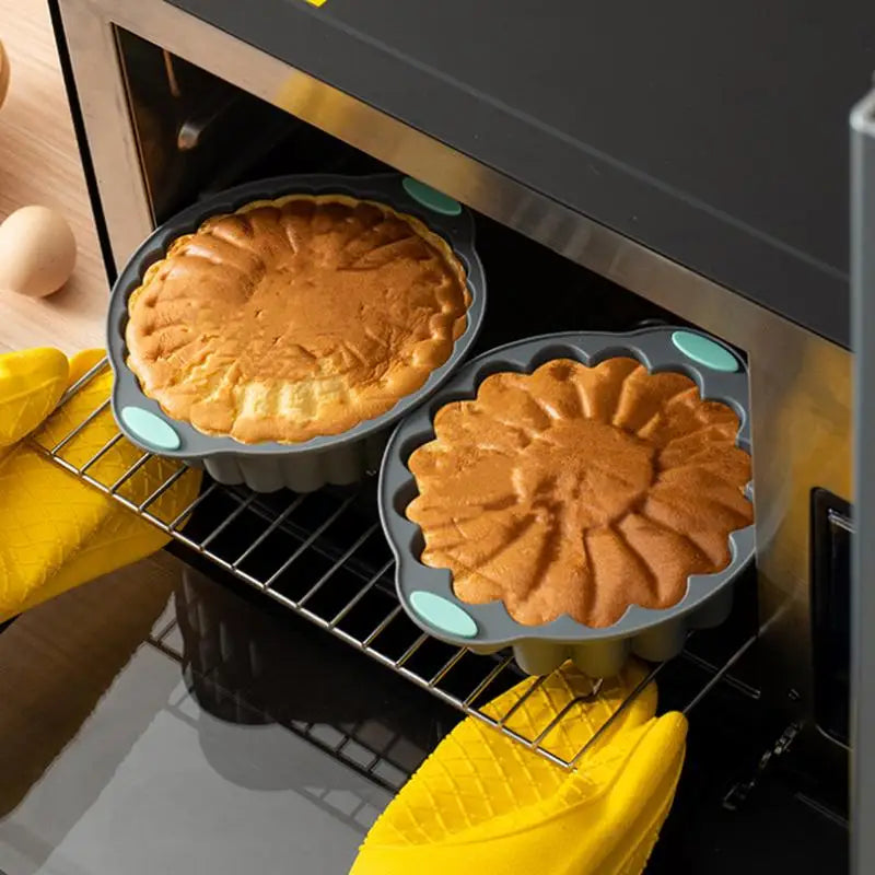 Flower Silicone Mold Round Sunflower Baking Molds Reusable Flower Baking Trays Large Cake Baking Pans for Valentine's Day Oasis Select