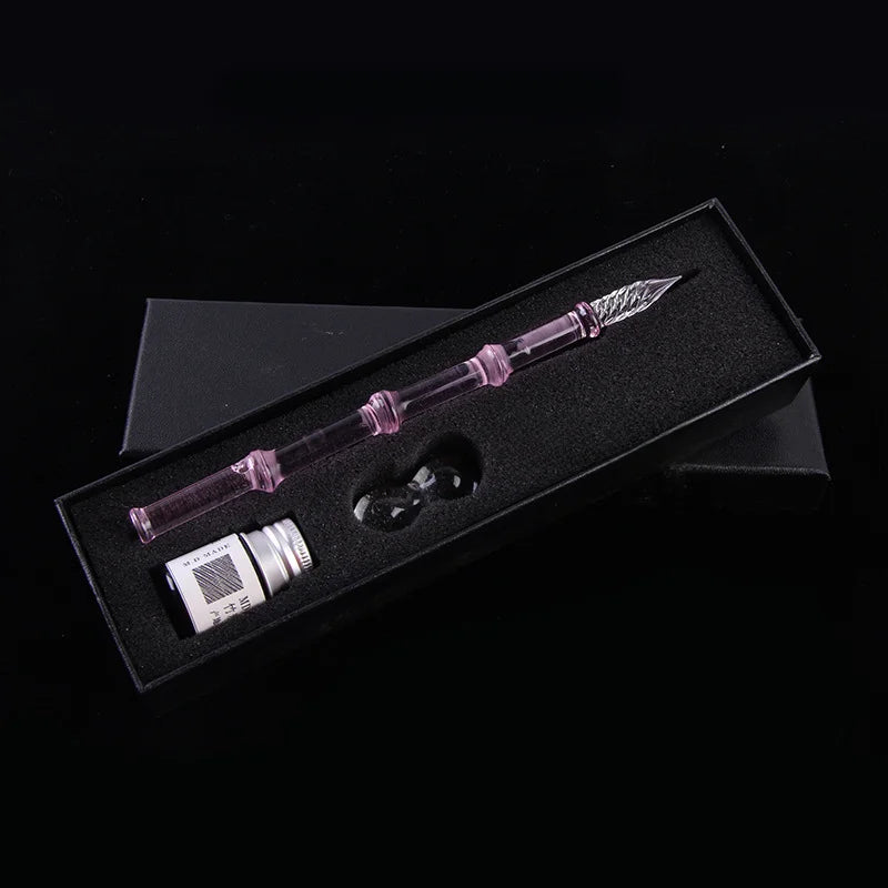 Bamboo Glass Dip Pen Art Color Ink Dip Glass Pen Signature Pen Oasis Select 5