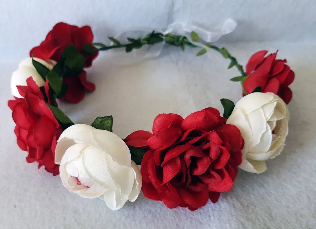Simulation Flower Seaside Vacation Wreath Headband Women Hair Accessories Bride Headwear for Wedding Birthday Party Decor Oasis Select Blue