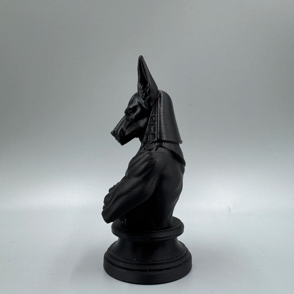 Anubis Bust Figurine 3D Printed Egyptian God Statue Black Jackal Sculpture for Home Decor Collectible Gift Oasis Select