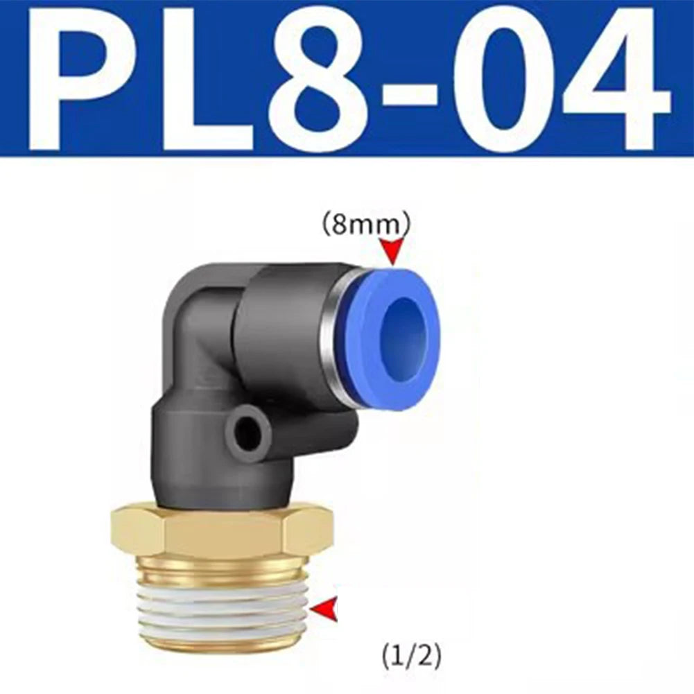 Pneumatic Quick Connector Air Fittings Thread Elbow Adapter PL4-16mm Hose Tube Elbow Air Hose Fittings Quick Connector Oasis Select PL8-04