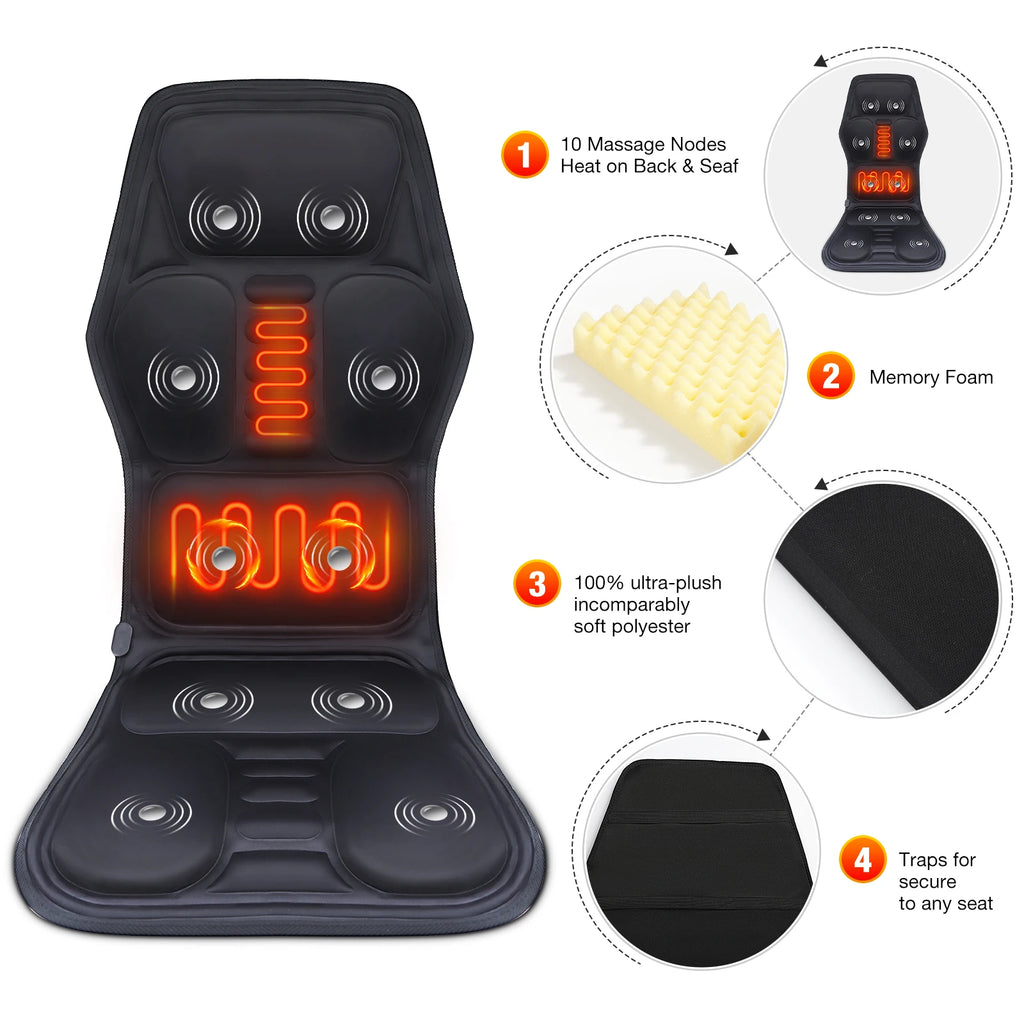 Hailicare Heating Vibration Back Massager Mat – Chair & Car